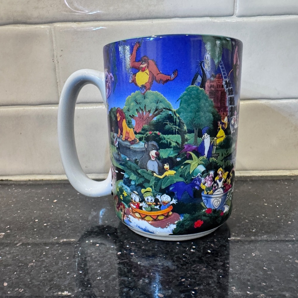 Disney Parks Walt Disney World Grandpa Character Collage Coffee Mug Teal Inside - Picture 3 of 11